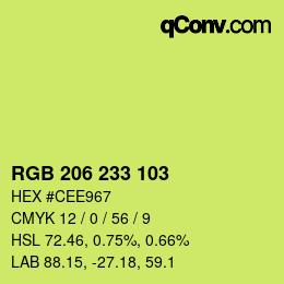 Color code: RGB 206 233 103 | qconv.com