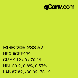 カラーコード: RGB 206 233 57 | qconv.com
