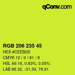 カラーコード: RGB 206 235 45 | qconv.com