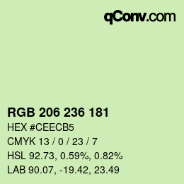 Color code: RGB 206 236 181 | qconv.com