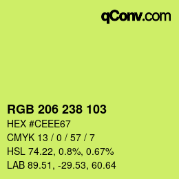 Color code: RGB 206 238 103 | qconv.com
