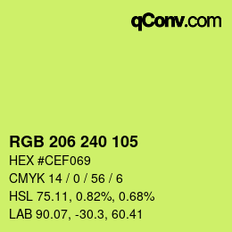 Color code: RGB 206 240 105 | qconv.com