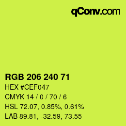 Color code: RGB 206 240 71 | qconv.com