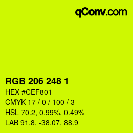 Color code: RGB 206 248 1 | qconv.com