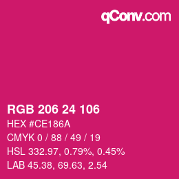 Color code: RGB 206 24 106 | qconv.com