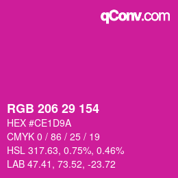 Color code: RGB 206 29 154 | qconv.com