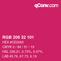 Color code: RGB 206 32 101 | qconv.com