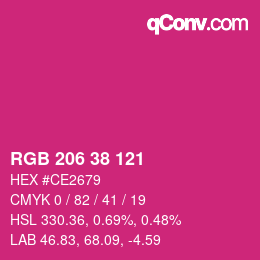Color code: RGB 206 38 121 | qconv.com