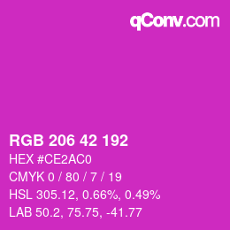 カラーコード: RGB 206 42 192 | qconv.com
