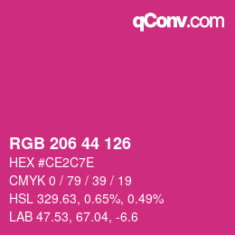 Color code: RGB 206 44 126 | qconv.com