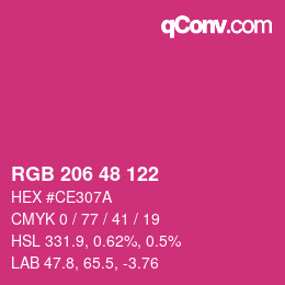 Color code: RGB 206 48 122 | qconv.com