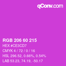 Color code: RGB 206 60 215 | qconv.com