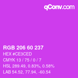 颜色代码: RGB 206 60 237 | qconv.com