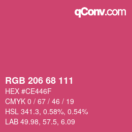 Farbcode: RGB 206 68 111 | qconv.com