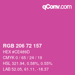Color code: RGB 206 72 157 | qconv.com