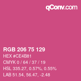 Color code: RGB 206 75 129 | qconv.com