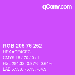 Código de color: RGB 206 76 252 | qconv.com