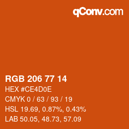 Color code: RGB 206 77 14 | qconv.com