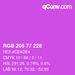 カラーコード: RGB 206 77 228 | qconv.com