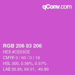 カラーコード: RGB 206 83 206 | qconv.com