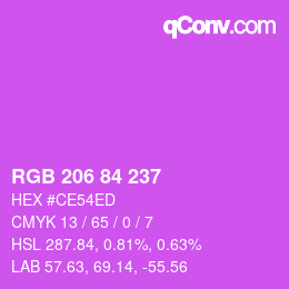 Color code: RGB 206 84 237 | qconv.com