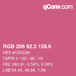 カラーコード: RGB 206 92.2 128.6 | qconv.com