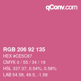 颜色代码: RGB 206 92 135 | qconv.com