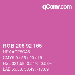 カラーコード: RGB 206 92 165 | qconv.com