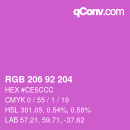 Color code: RGB 206 92 204 | qconv.com