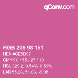カラーコード: RGB 206 93 151 | qconv.com