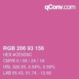 Farbcode: RGB 206 93 156 | qconv.com