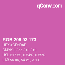 Code couleur: RGB 206 93 173 | qconv.com