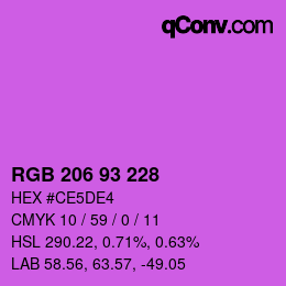 Código de color: RGB 206 93 228 | qconv.com