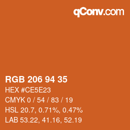 Código de color: RGB 206 94 35 | qconv.com