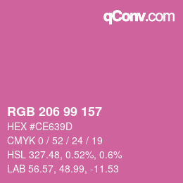 Color code: RGB 206 99 157 | qconv.com