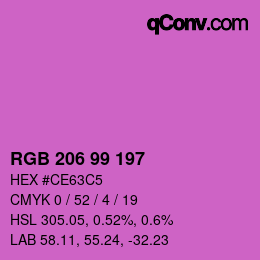 Color code: RGB 206 99 197 | qconv.com