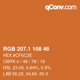 カラーコード: RGB 207.1 108 46 | qconv.com