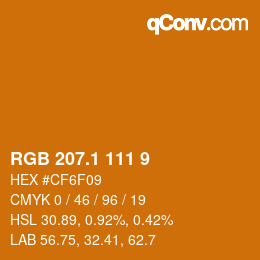 カラーコード: RGB 207.1 111 9 | qconv.com