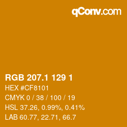 カラーコード: RGB 207.1 129 1 | qconv.com