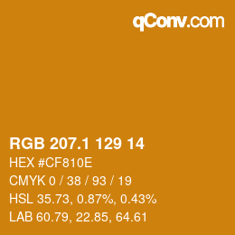 カラーコード: RGB 207.1 129 14 | qconv.com