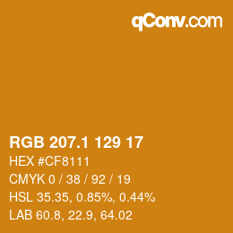 カラーコード: RGB 207.1 129 17 | qconv.com