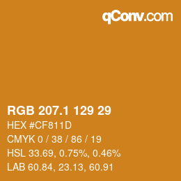 カラーコード: RGB 207.1 129 29 | qconv.com