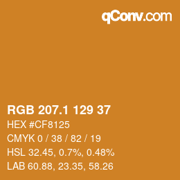 カラーコード: RGB 207.1 129 37 | qconv.com