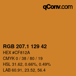 カラーコード: RGB 207.1 129 42 | qconv.com