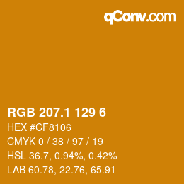 カラーコード: RGB 207.1 129 6 | qconv.com