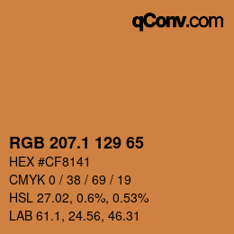 カラーコード: RGB 207.1 129 65 | qconv.com
