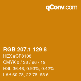 カラーコード: RGB 207.1 129 8 | qconv.com