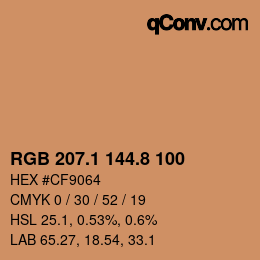 Farbcode: RGB 207.1 144.8 100 | qconv.com