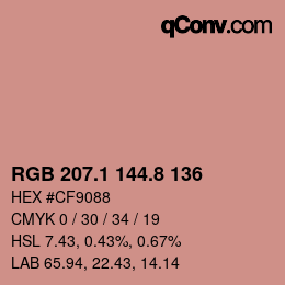 Color code: RGB 207.1 144.8 136 | qconv.com