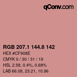 Farbcode: RGB 207.1 144.8 142 | qconv.com